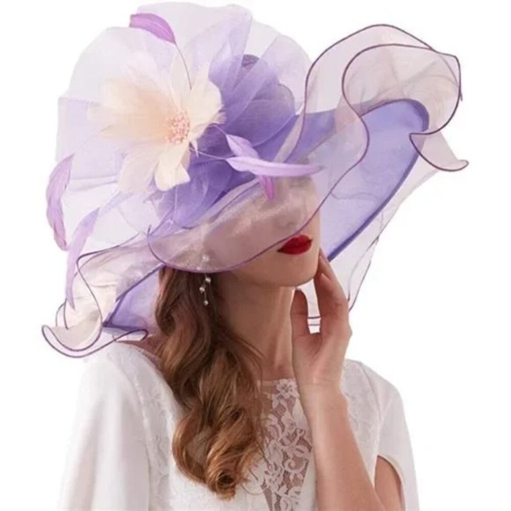 Women Hat Flower Can Be Used As a Headwear Purple
